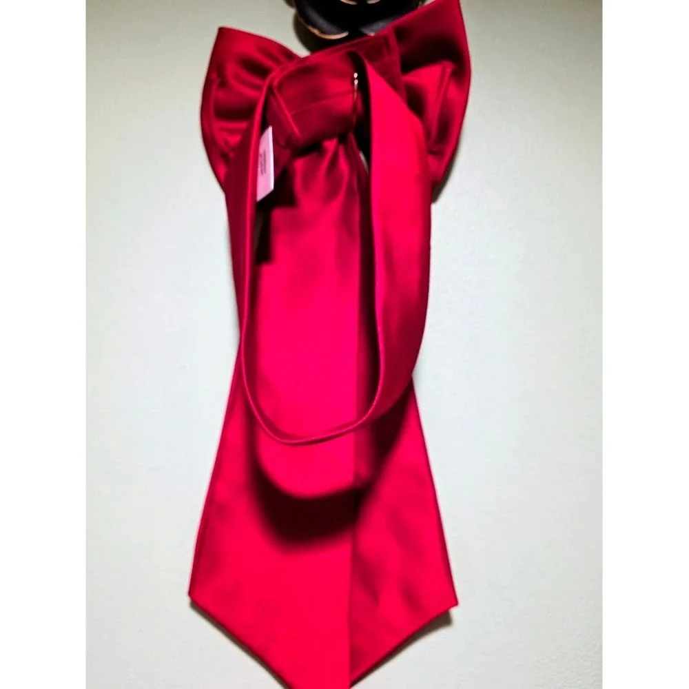 Cherry Red David's Bridal Waist Convertable Bow Accessory
